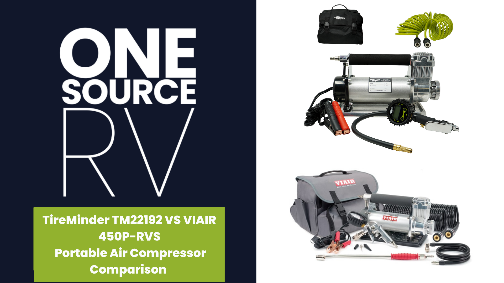 TireMinder TM22192 VS VIAIR 450P-RVS Portable Air Compressor Comparison