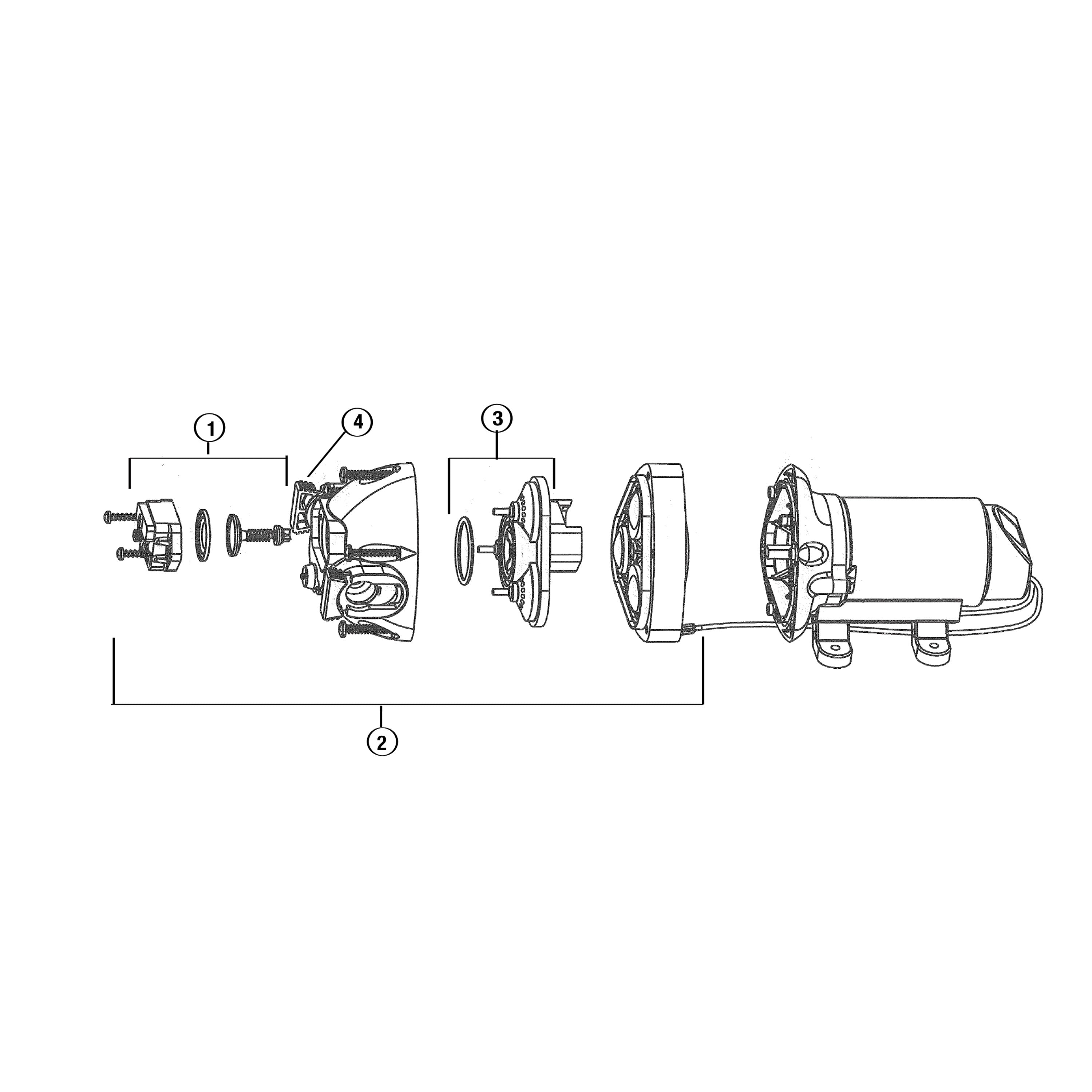 Flojet 20406-045A Triplex Diaphragm 3500 Series - Pump Head Assembly