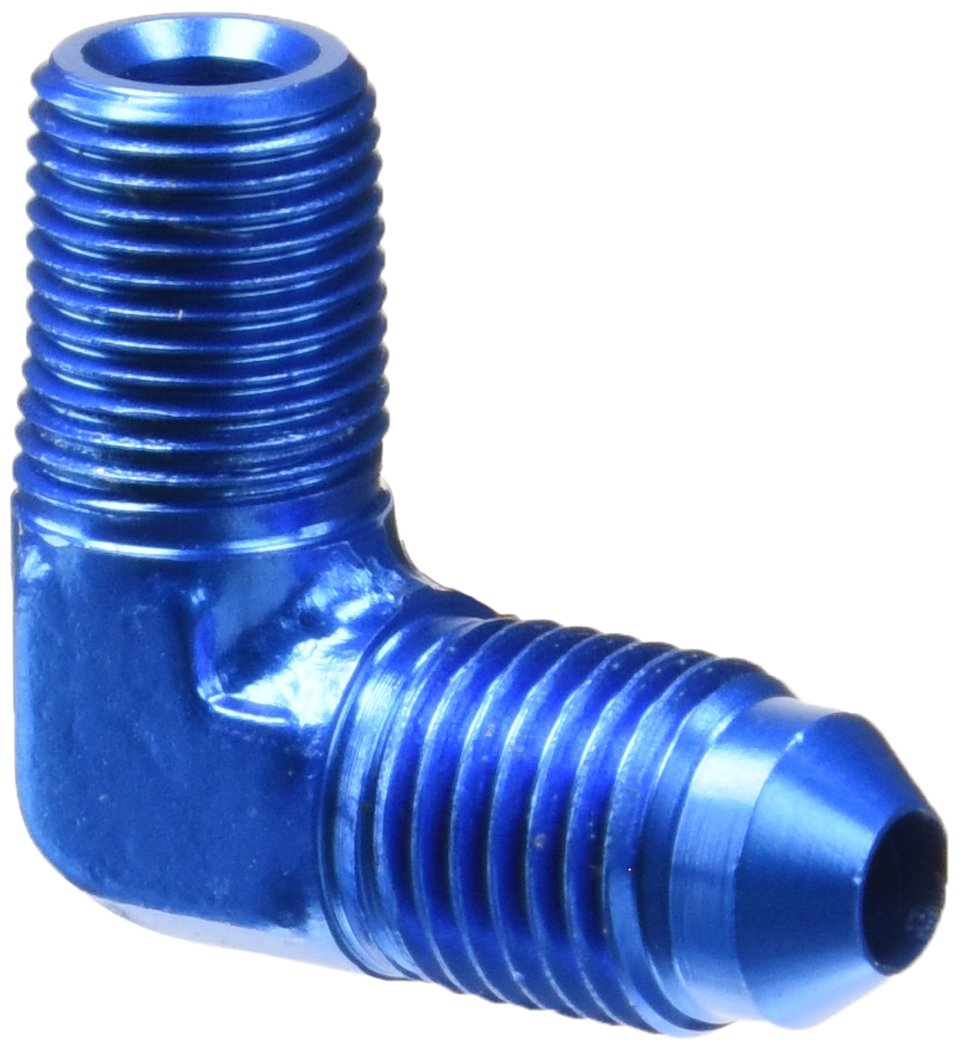 Aeroquip FCM2031 Blue Anodized Aluminum -04AN to 1/8" 90-Degree Pipe Adapter