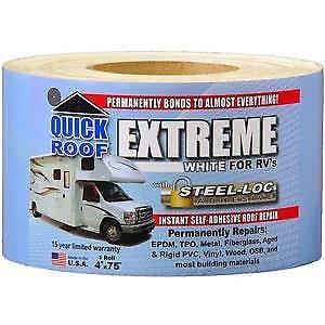 CoFair Products UBE475 Quick Roof Extreme 4" x 75' RV White Roof Tape