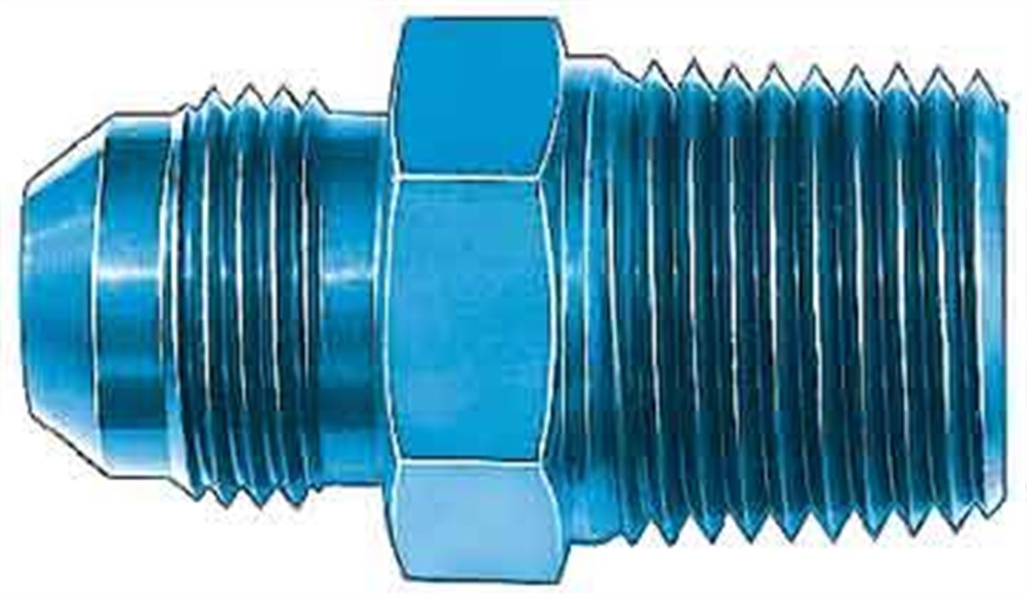 Aeroquip FCM2007 Blue Anodized Aluminum -08AN Flare to 3/8" NPT Pipe Fitting