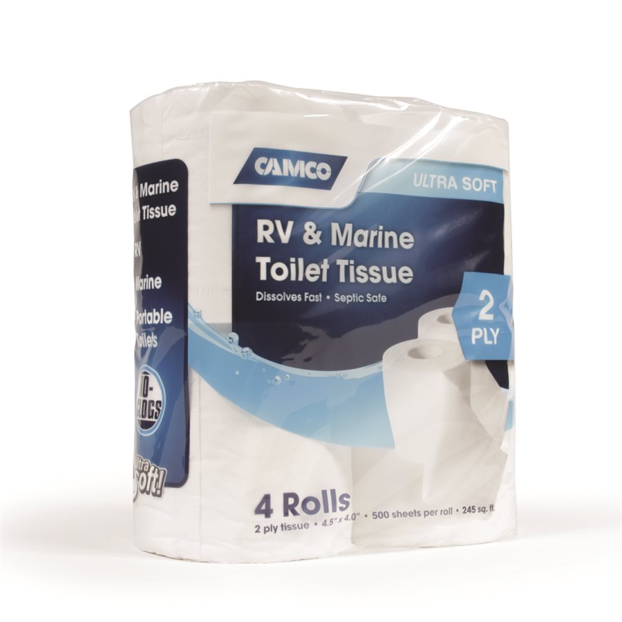 Camco 40274 Toilet Paper, RV & Marine Fast Dissolving, 4 Rolls