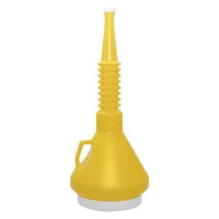 WirthCo 32135 Funnel King Yellow Double Capped Funnel - 1-1/2 Quart Capacity
