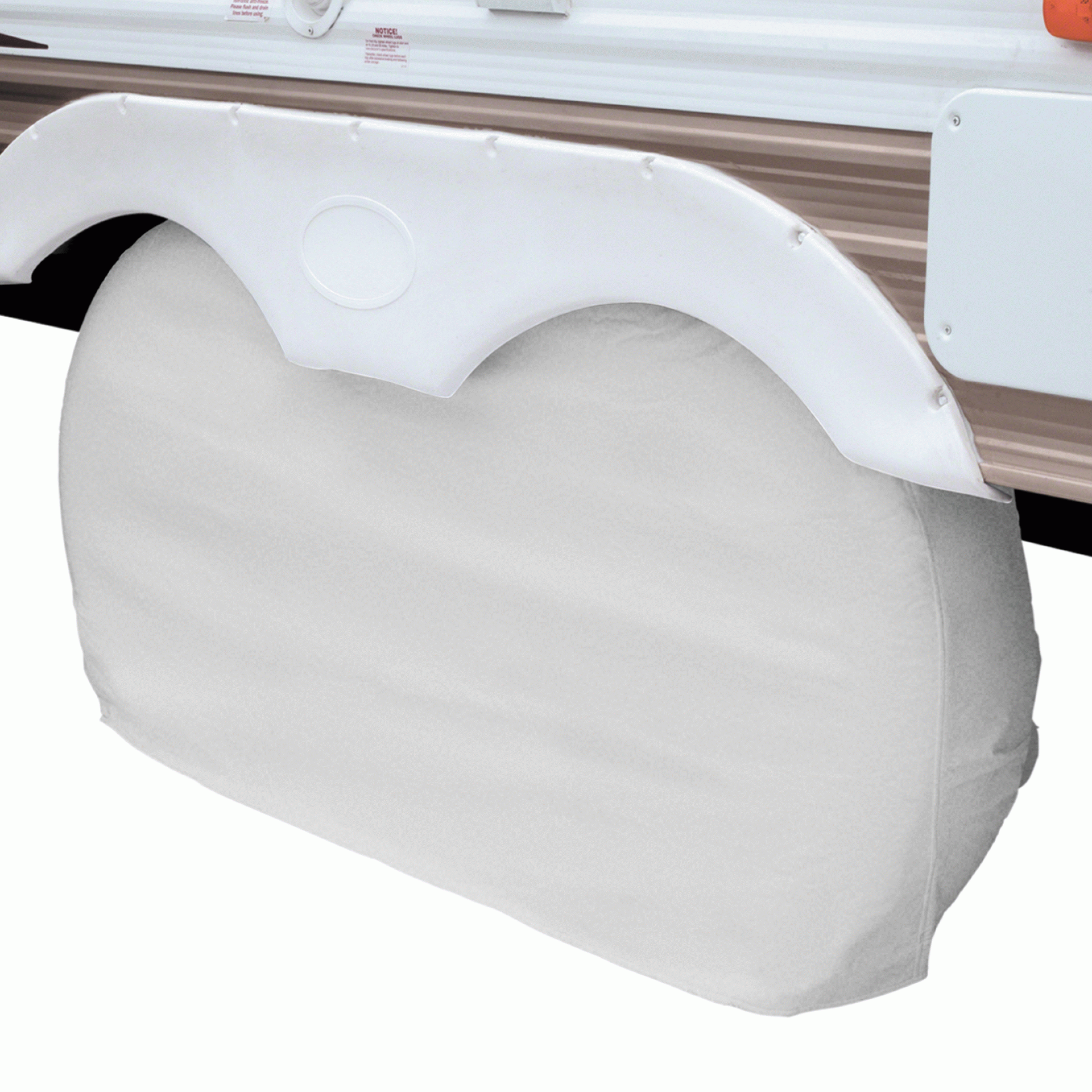 CLASSIC ACCESSORIES | 80-110-042801-00 | WHEEL COVER DUAL AXLE FITS UP TO27" - 30" DIAMETER 66"L X 8"W X 30"H - WHITE