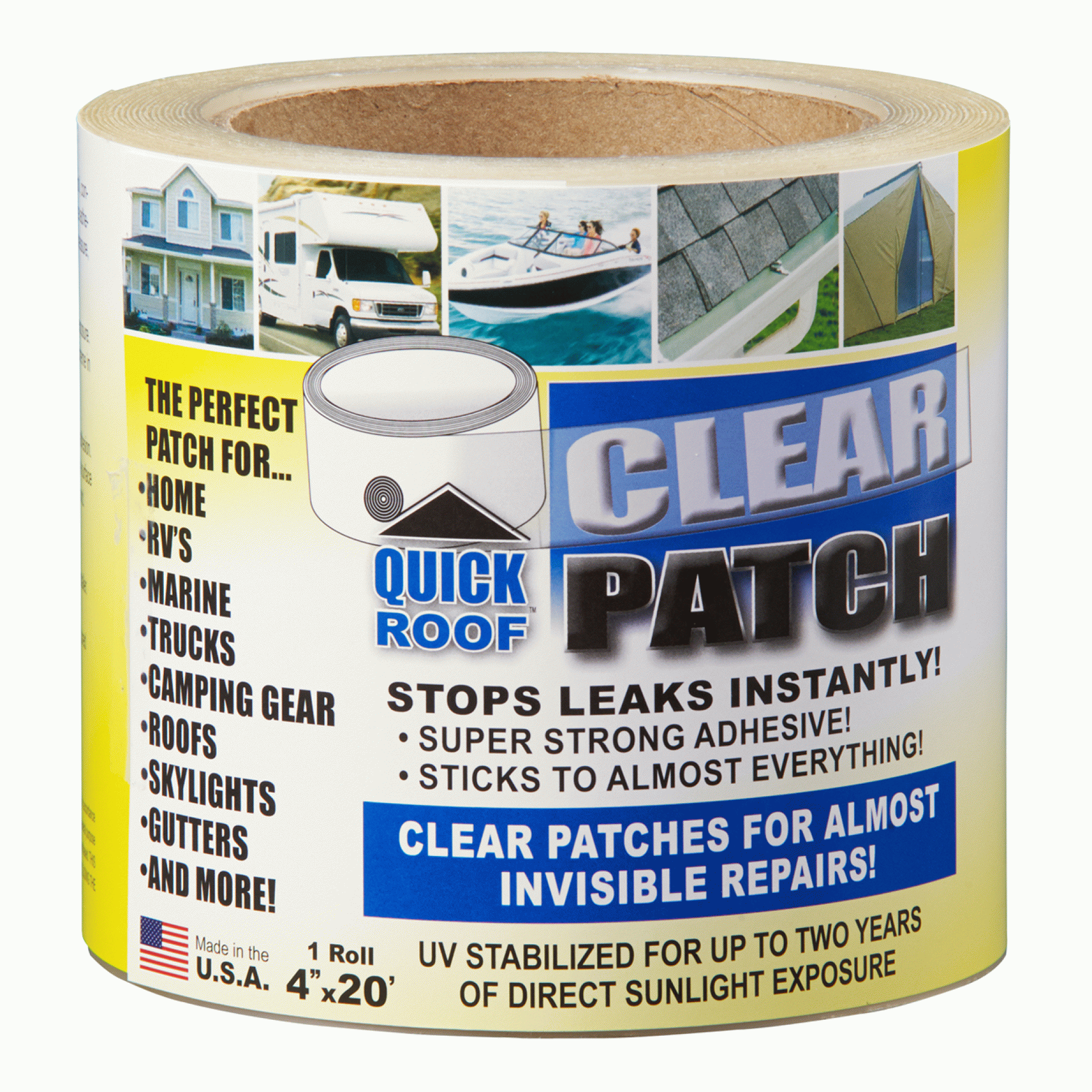 COFAIR PRODUCTS INC. | QRCP420 | Quick Roof Clear Patch 4" x 20'