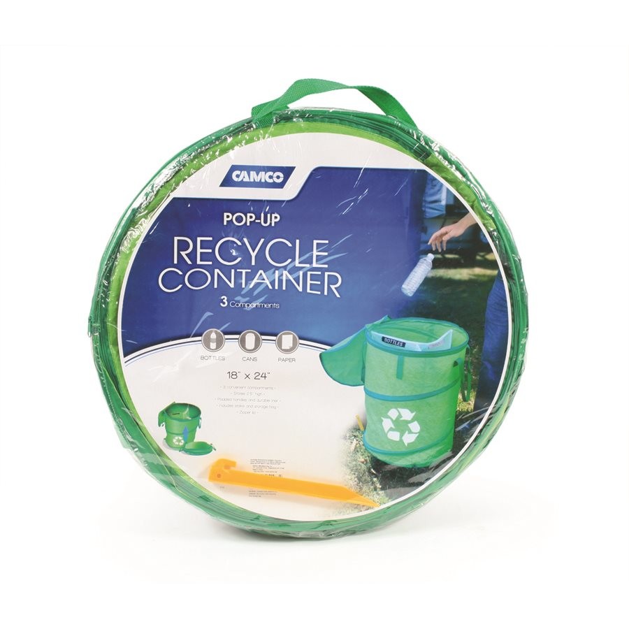 Camco 42983 Pop-Up 18" x 24" Green Recycle Collapsible Container