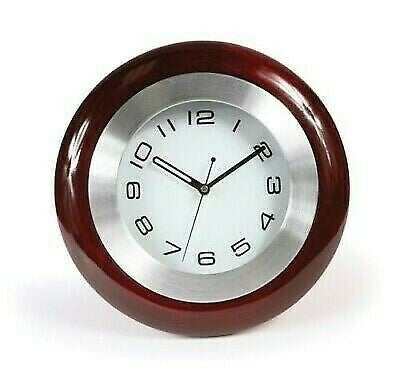 Camco 43781 Brown Battery Operated Wall Clock with Travel-Smart Bracket