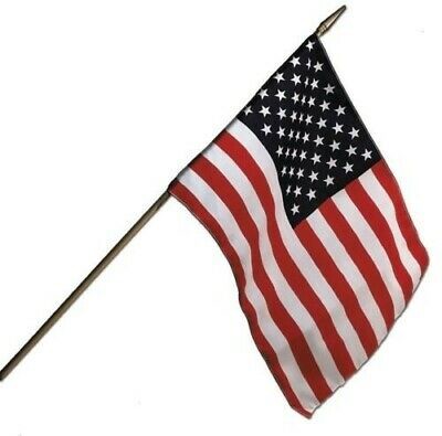 Camco 45491 12" x 18" Fabric US Flag with 1/4" Wooden Staff