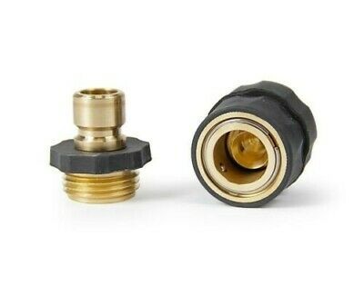 Camco 20135 Brass Water Hose Quick Disconnect with Auto Shut-Off