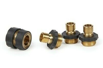 Camco 20136 Brass Water Hose Quick Connect Kit with Auto Shut-Off