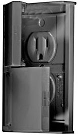 RV DESIGNER COLLECTION | S907 | Dual Weatherproof Outlet with Snap Cover - Black