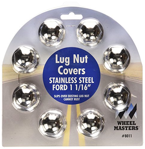 Wheel Masters 8011 1-1/16" Stainless Steel Lug Nut Cover - Pack of 8