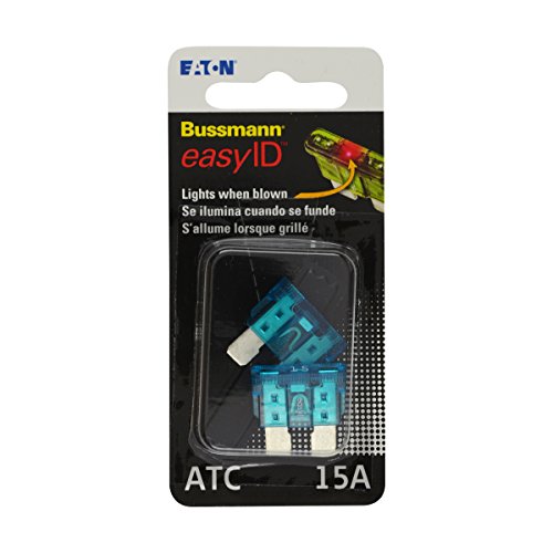 Bussmann BP/ATC-15ID easyID Illuminating Blade Fuse, (Pack of 2)