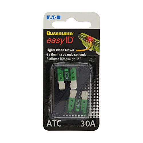 Bussmann BP/ATC-30ID easyID Illuminating Blade Fuse, (Pack of 2)