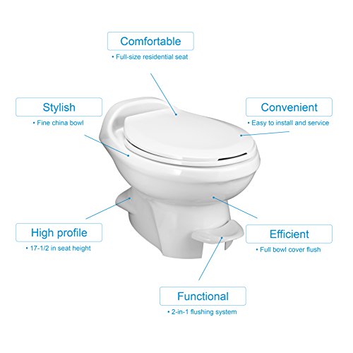 Thetford Aqua Magic Style Plus Low Profile Toilet, Wht