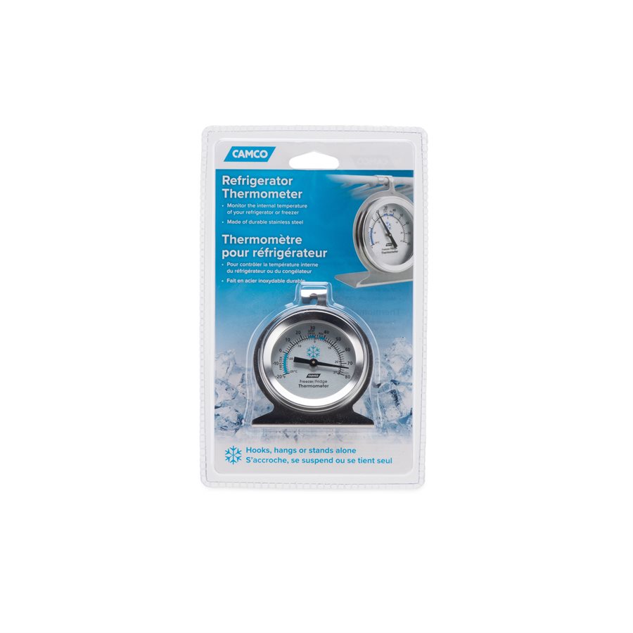 Camco | 42114 | Refrigerator/Freezer Stainless Steel Thermometer