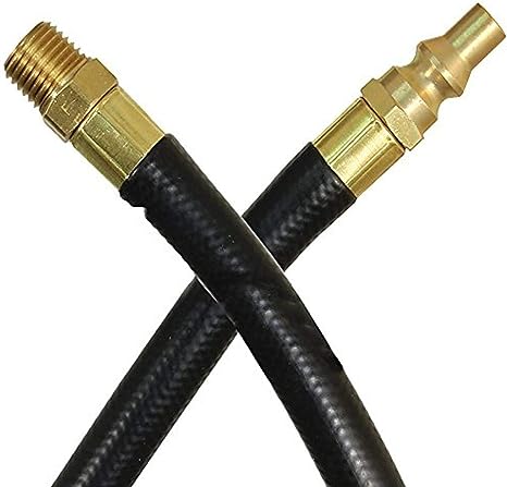J R PRODUCTS | 07-31115 | GAS HOSE 1/4 INCH MPT X 1/4 INCH MALE QUICK DISCONNECT 48 INCH LENGTH
