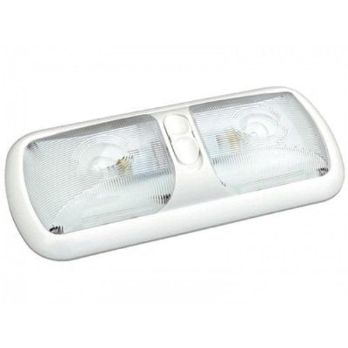 Thin-Lite 312-1 Incandescent Halogen Dual Surface Mount Dome Light with Bright White Base