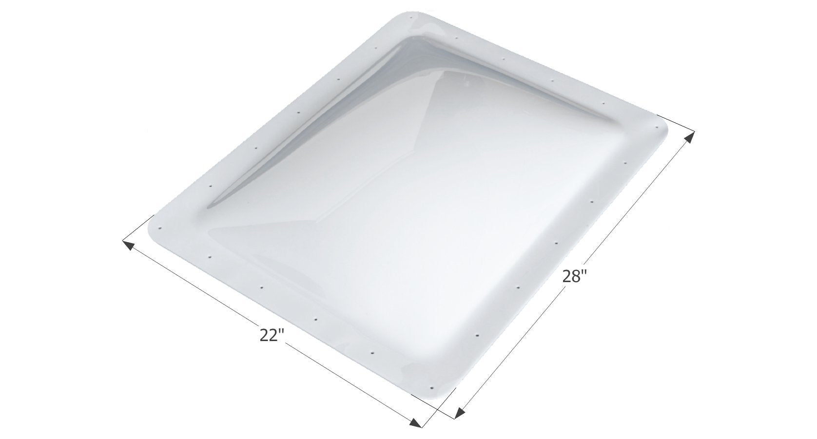ICON Single Pane Exterior Skylight - White, 24" x 18"