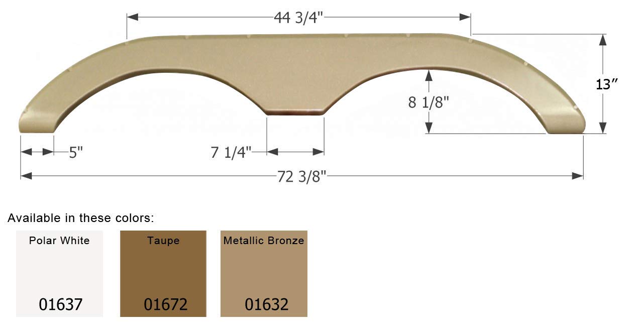 ICON 01672 Tandem Axle Fender Skirt for Keystone-Taupe