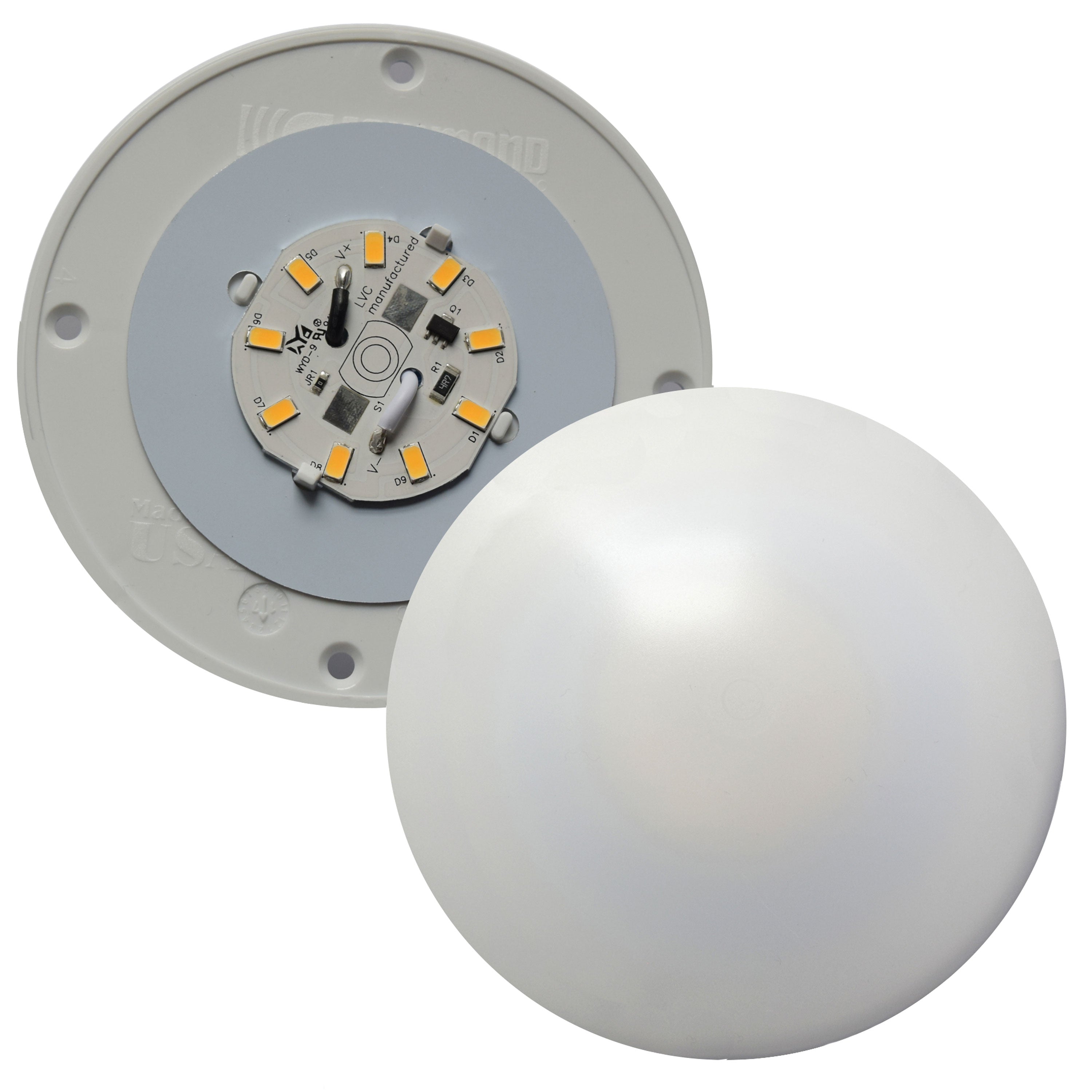Fasteners Unlimited 001-1050 Surface Mount Round LED Ceiling Light - No Switch, 4.5" Diameter x 0.75" Height