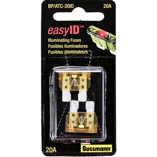 Bussmann BP/ATC-20ID easyID Illuminating Blade Fuse, (Pack of 2)