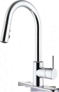 American Brass SL4000BN-A RV Kitchen Faucet with Hi-Arc Bullet Spout, Single Lever Handle and Pull-Down Sprayer - 8", Brushed Nickel