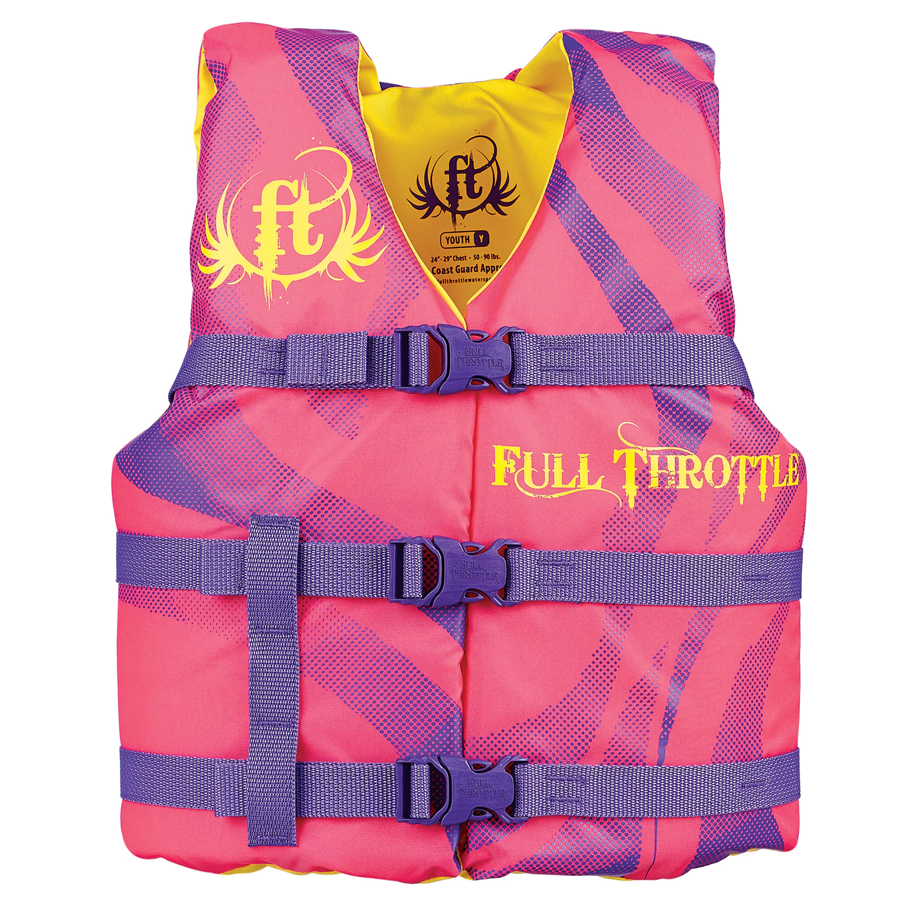Full Throttle 104200-105-002-15 Youth Character Vest - Pink