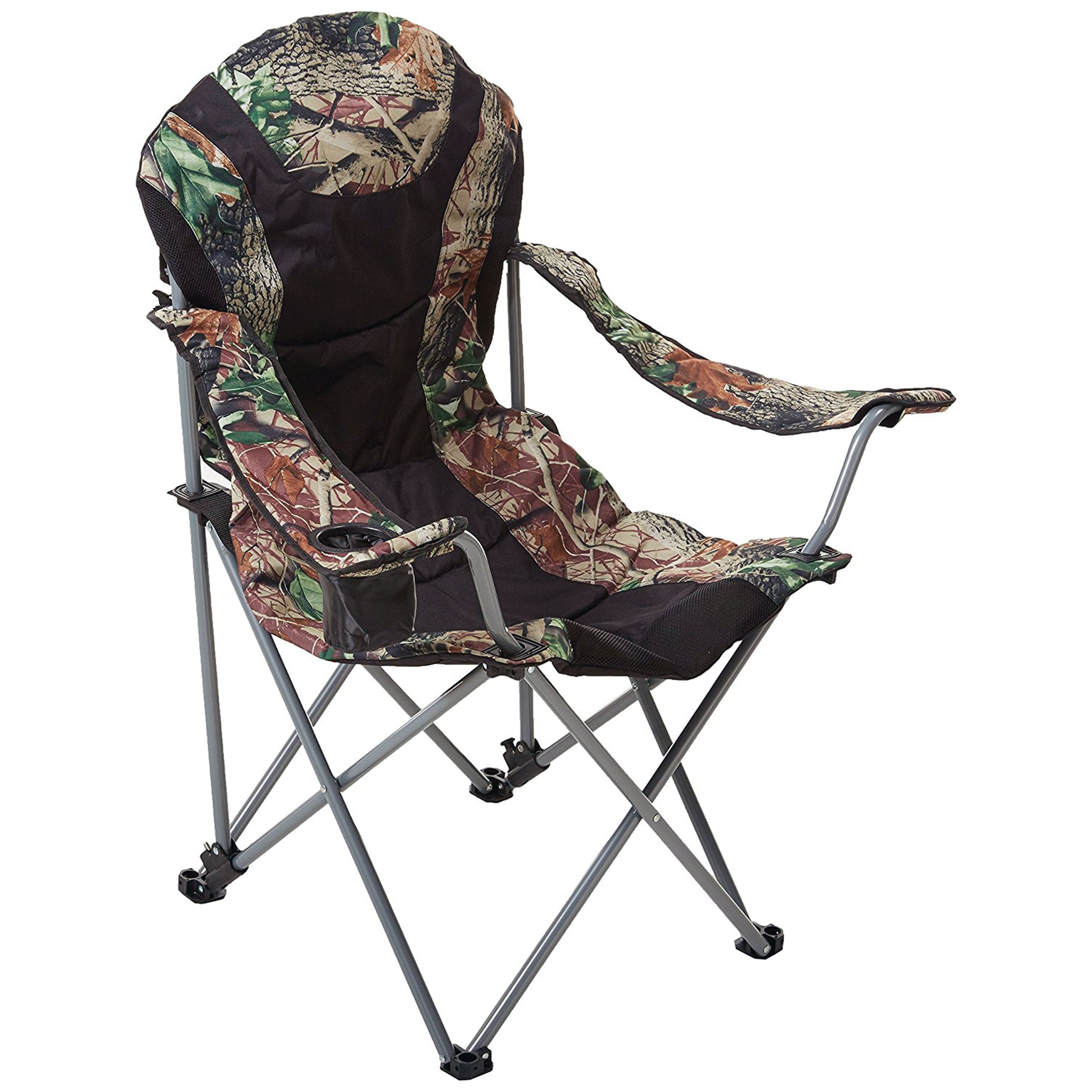 Ming's Mark 36030 Foldable Reclining Camp Chair - Black/Camo