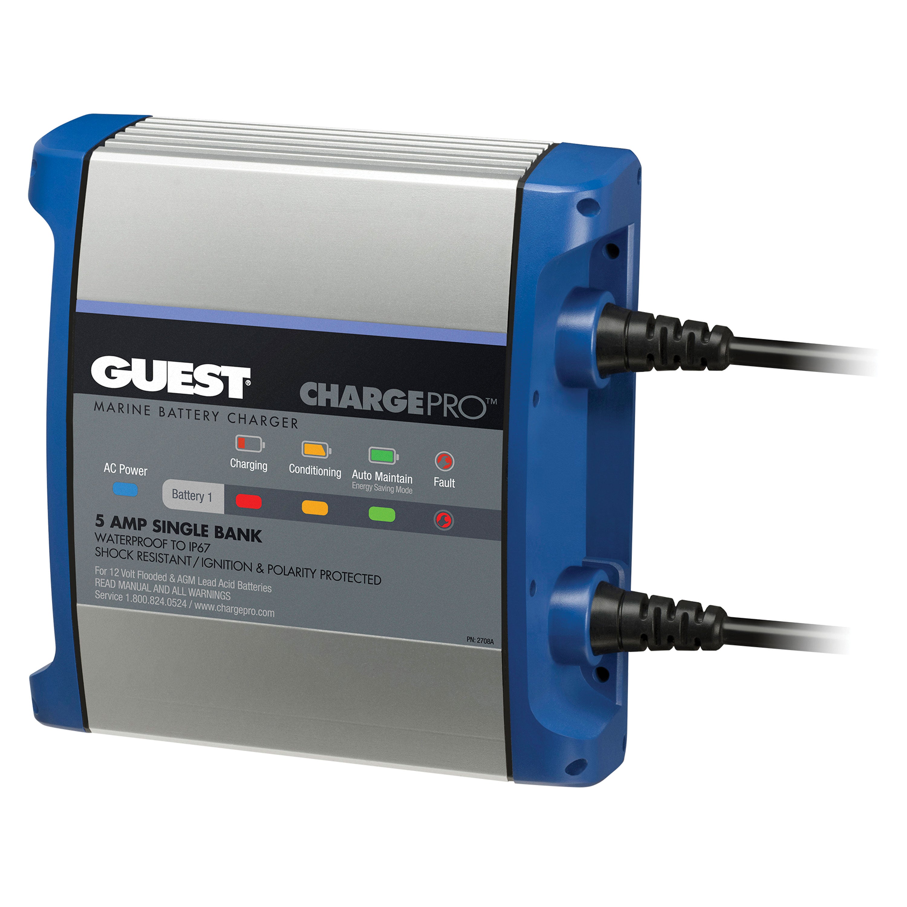 Guest 2708A ChargePro On-Board Battery Charger - 5A/12V, 1 Bank, 120V Input