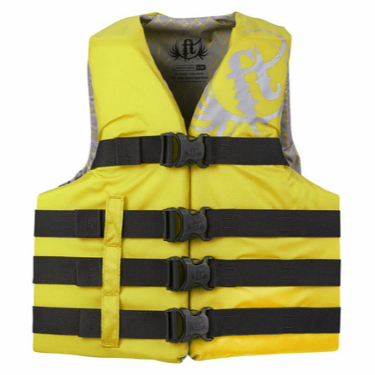 Full Throttle 112200-300-050-19 Adult Dual-Sized Nylon Water Sports Vest - Large/XL (40"-52" Chest), Yellow