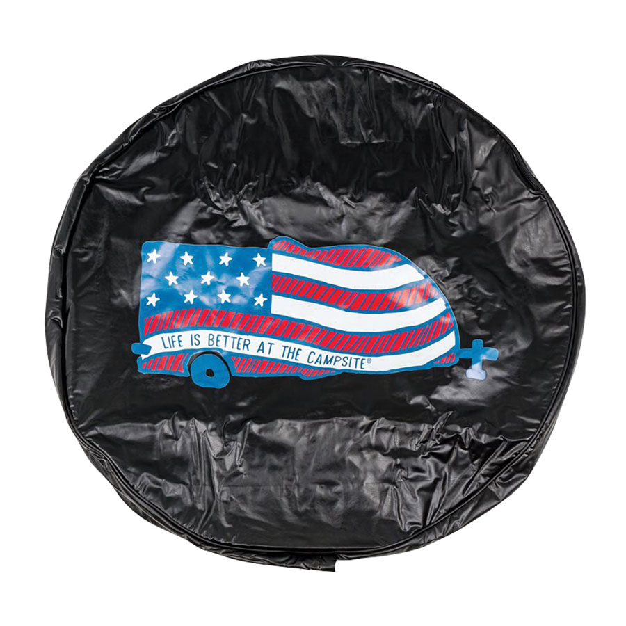 Camco 53345-P LIBATC RV Spare Tire Cover - USA Flag, 27" (Size J)