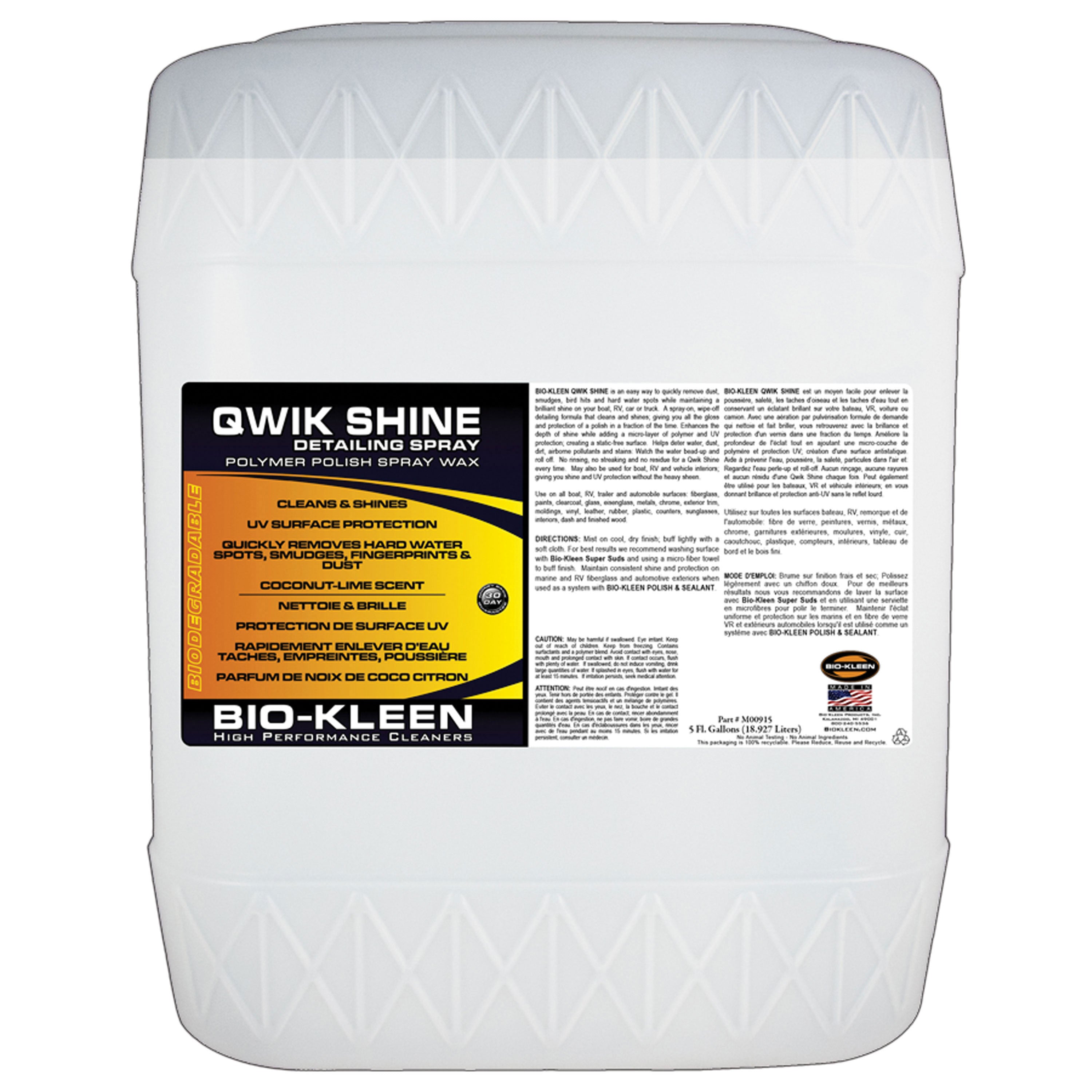 Bio-Kleen M00915 Qwik Shine - 5 Gallon