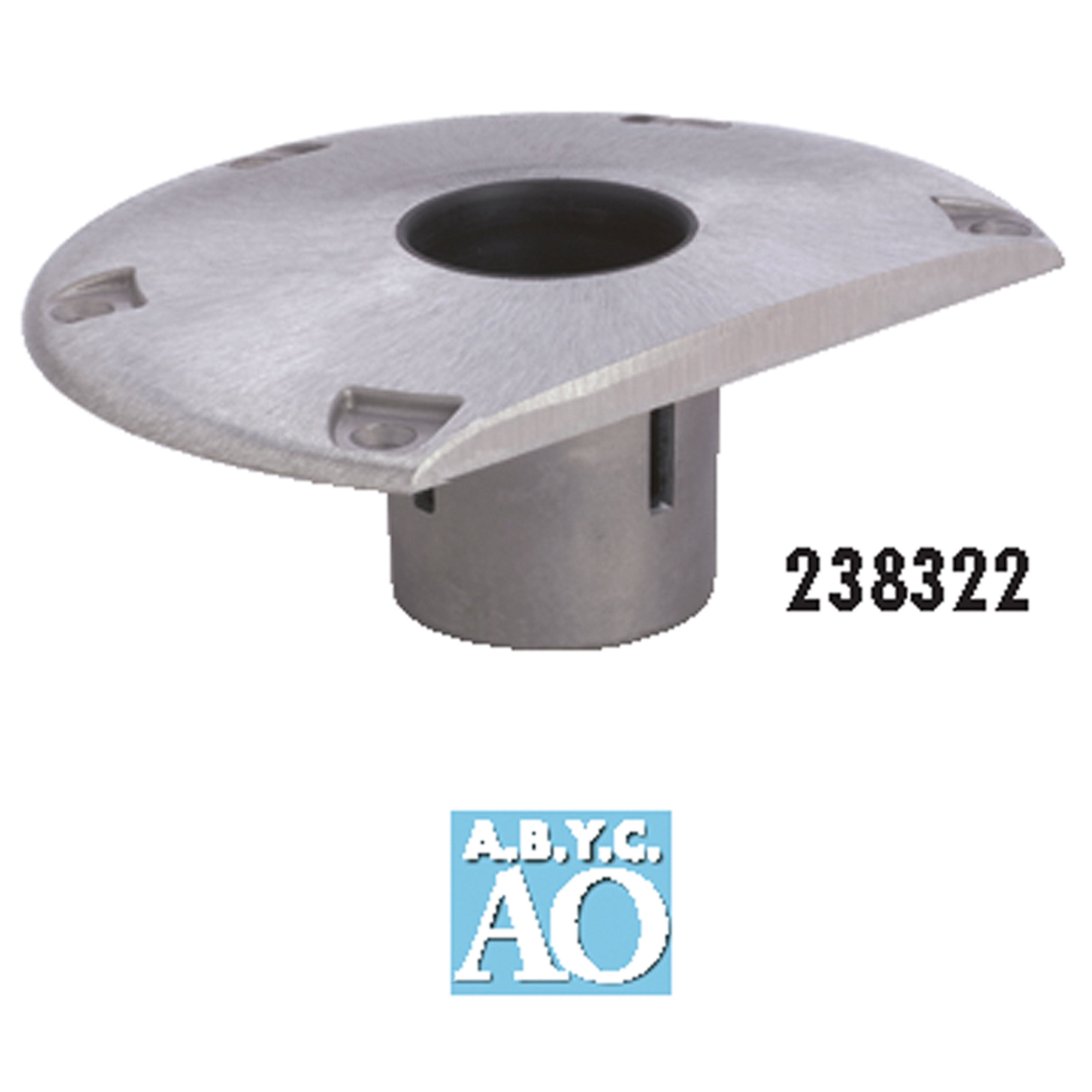 Attwood 238322-1 238 Series Socket Base - Aluminum, 9" D-Shaped