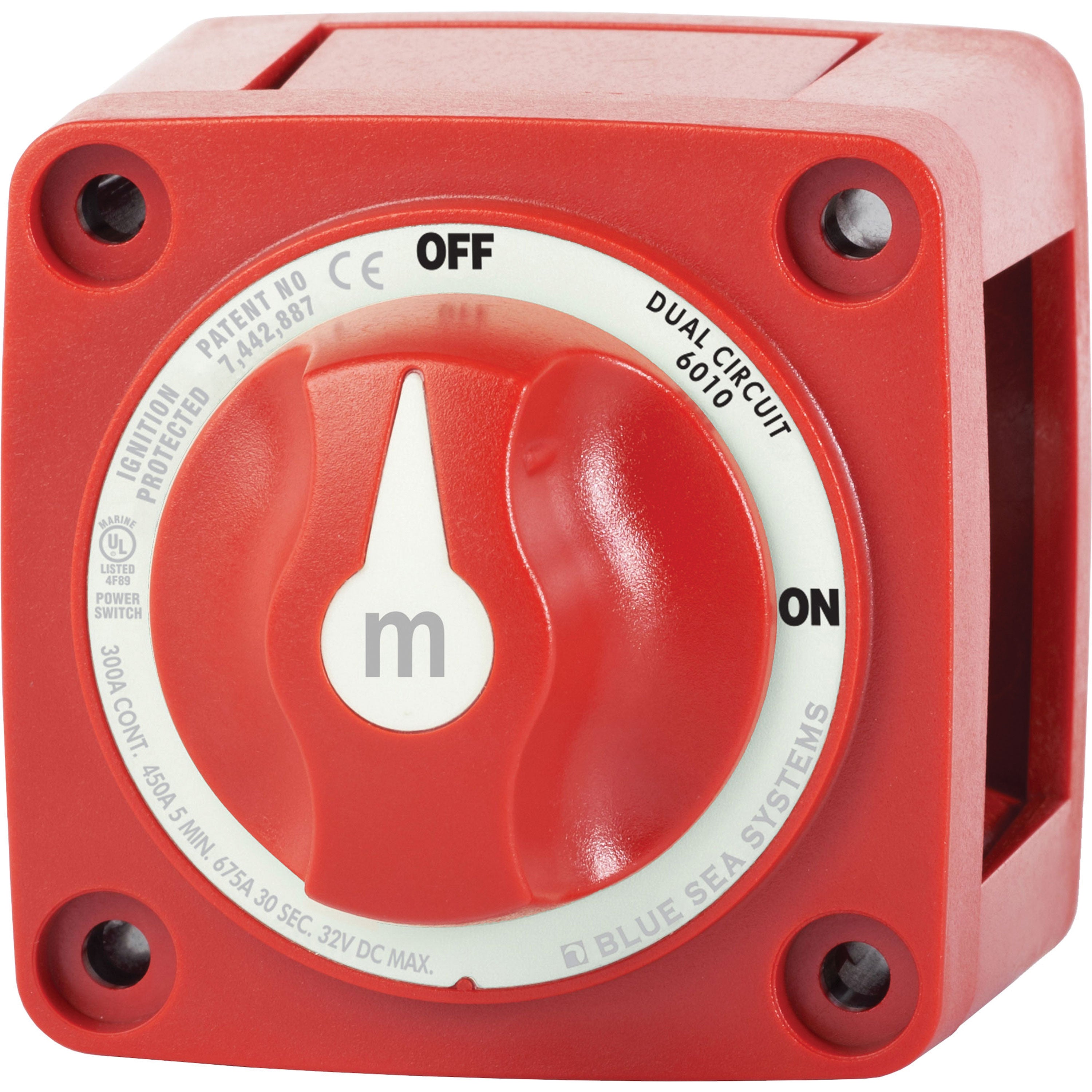 Blue Sea Systems 6010-BSS m-Series Mini Dual Circuit Battery Switch - Red