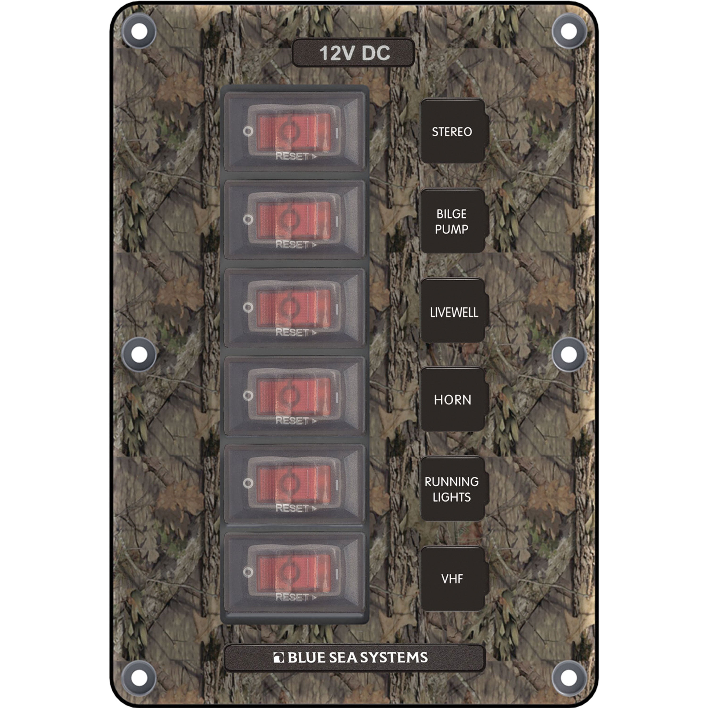 Blue Sea Systems 4325-BSS Panel Switch H2O CB 6POS CAMO