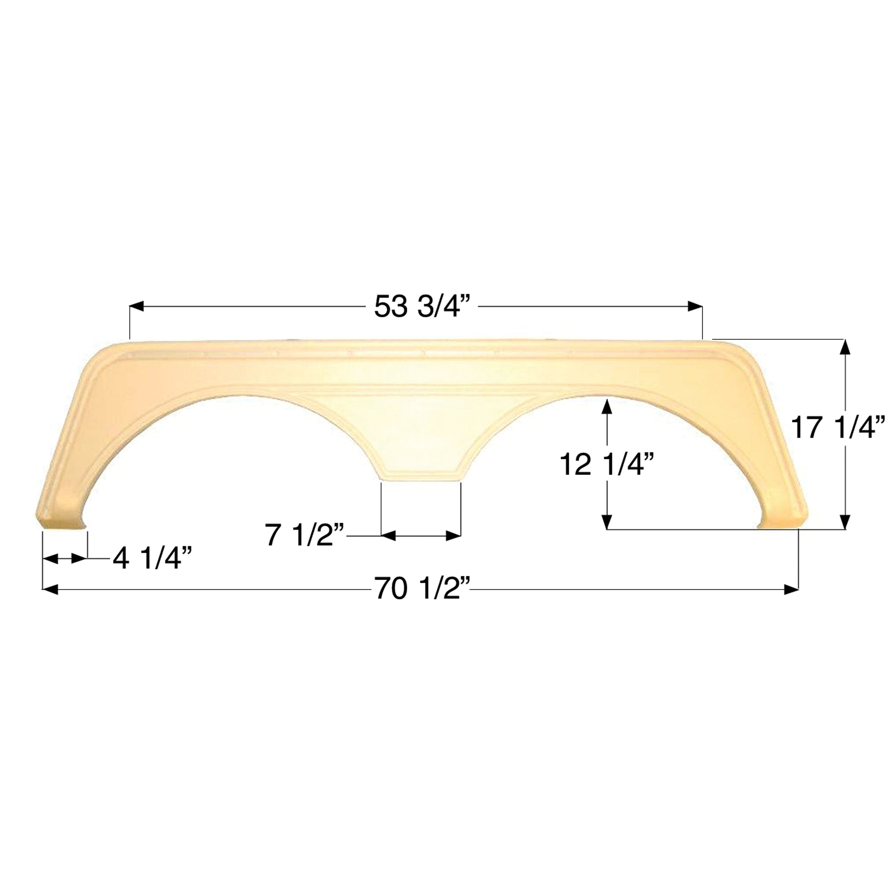 Icon 00417 Tandem Axle Fender Skirt FS669 - Colonial White