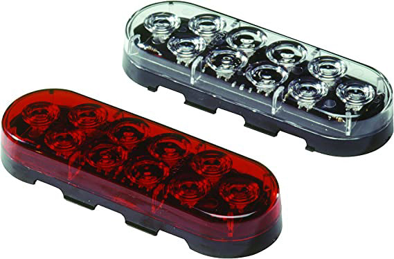 Innovative Lighting 260-4430-7 Oval 6" LED Stop/Turn/Tail Light With Grommet Mount - Red/Red Lens With Plug Back