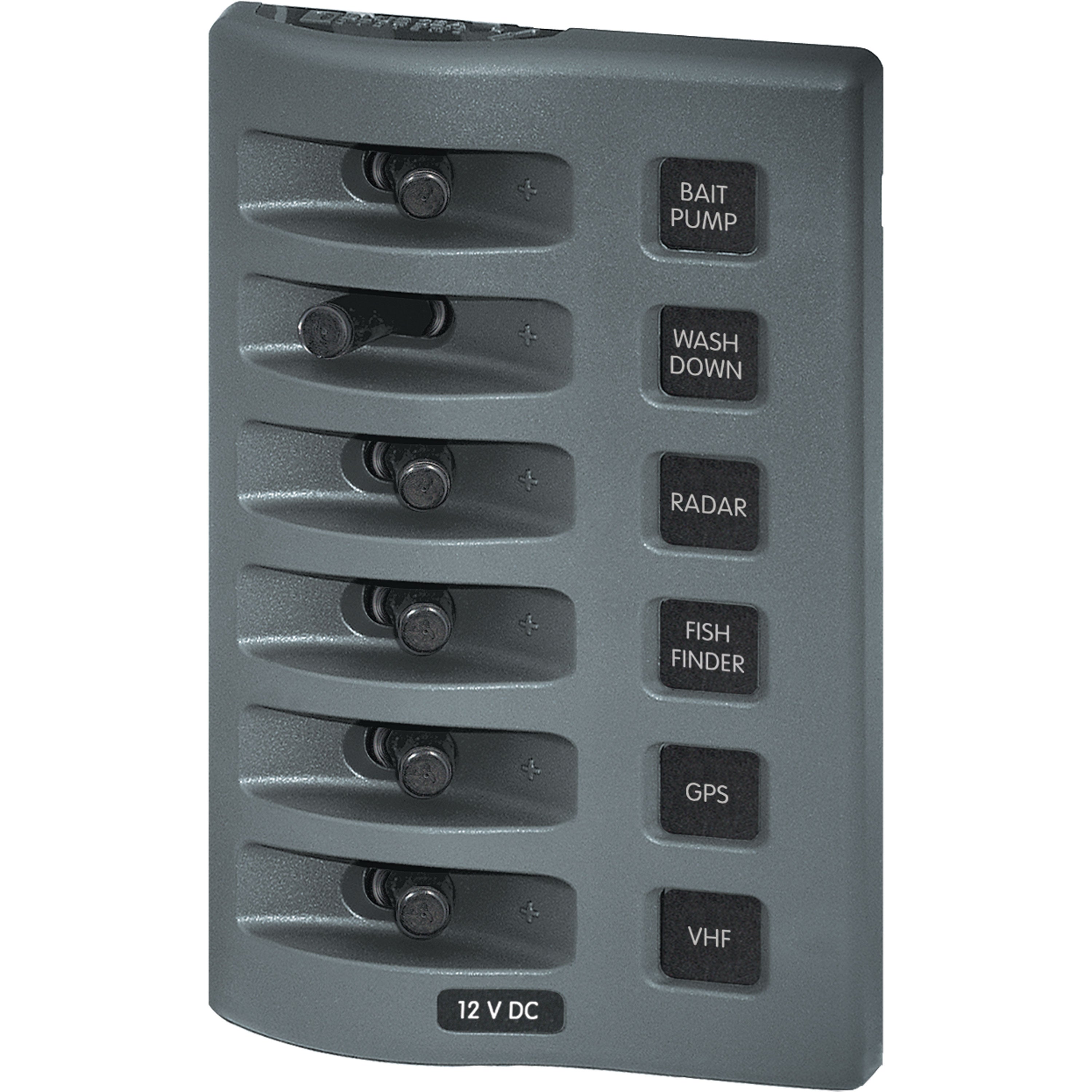 Blue Sea Systems 4307-BSS WeatherDeck 12V DC Waterproof Switch Panel - 6 Position