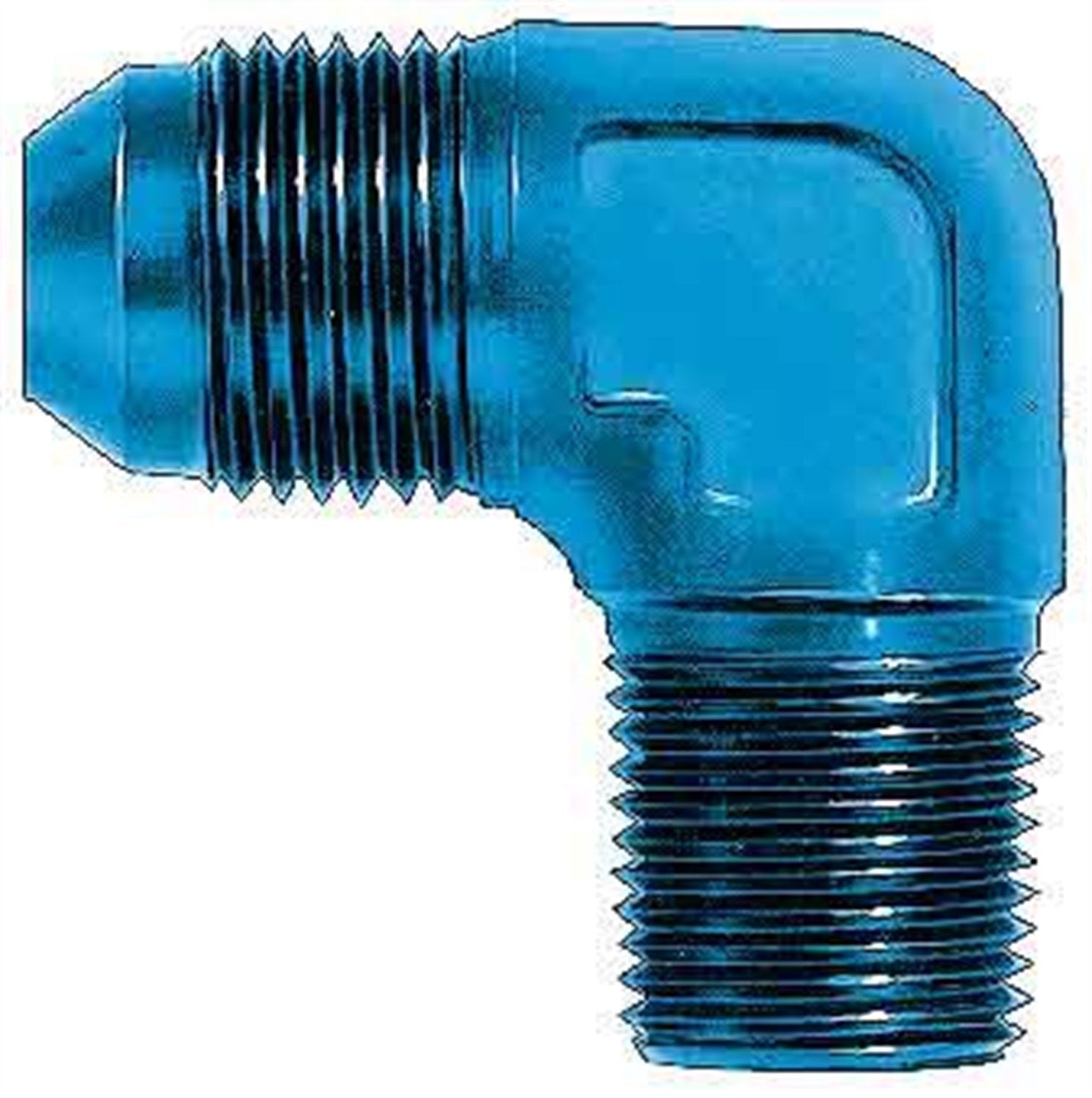 Aeroquip FCM2038 Blue Anodized Aluminum -08AN to 1/2" 90-Degree Pipe Adapter