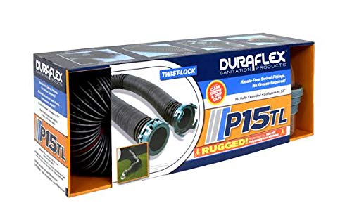 Duraflex Sewer Hose; Vortex; 15 Foot Extended Length; 53 Inch Compressed Length