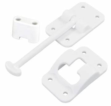 JR Products 10414B 3-1/2" Polar White T-Style Door Holder with Bumper