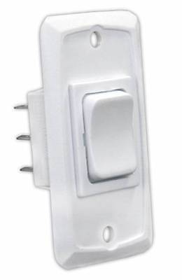 JR Products 12835 White 6 Pin Mom-On/Off/ Mom-On Switch with Plate