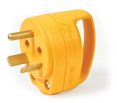 Camco 55283 PowerGrip Mini 30A Male Electrical Cord Plug End with Handle - 1pk