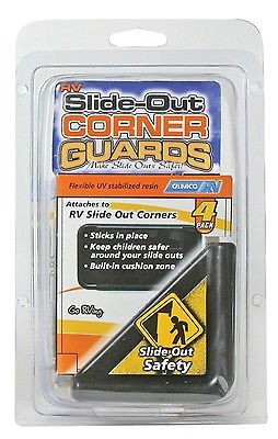 Camco 42203 Soft Flexible Black Slide-Out Corner Guards - 4pk