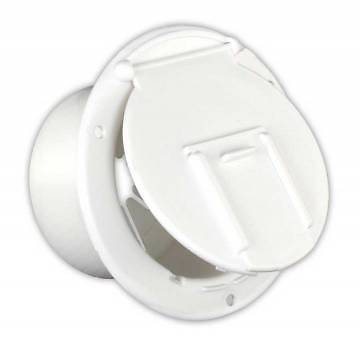 JR Products 370-2-A White Round Electric Cable Hatch
