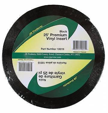 JR Products 10015 1"- 25' Premium Black Vinyl Insert Molding