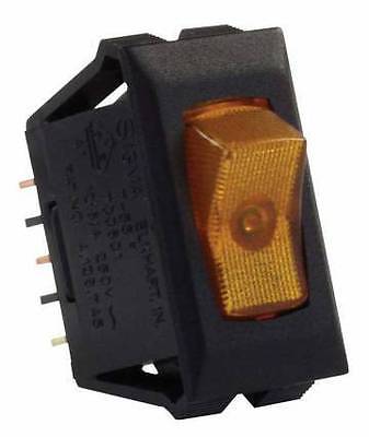 JR Products 12555 Amber Illuminated On/Off Switch with Black Bezel