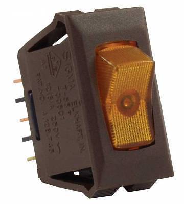 JR Products 12545 Amber Illuminated On/Off Switch with Brown Bezel