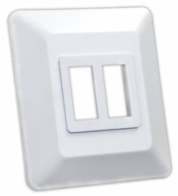JR Products 13615 White Double Switch Base and Face Plate